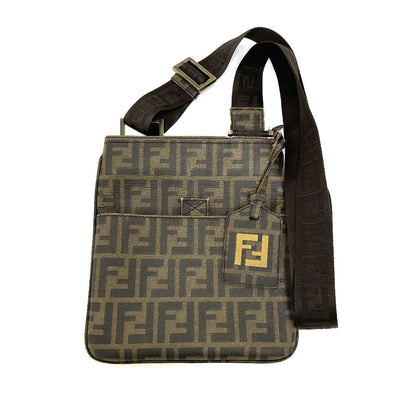 FENDI Shoulder Bag 7VA214 PVC Brown Zucca Pattern