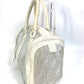 FENDI Boston Duffel bag leather white handbag bag Zucca mesh Women Used Authentic