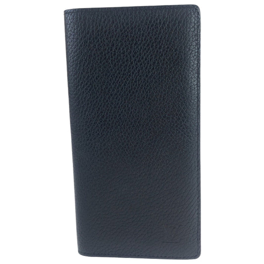 LOUIS VUITTON Long Wallet Purse M58192 leather Noir black black Long Wallet Purse Long wallet billfold Taurillon Clemence Leather Portefeuille Braza mens Used Authentic