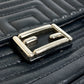 FENDI Shoulder Bag 8M0371 leather black Pochette Crossbody Double micro baguette Women Used Authentic