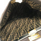 FENDI Handbag 8BN210 leather gray Inner Zucca Pattern Shoulder Bag Tote Bag Peekaboo Large Women Used Authentic
