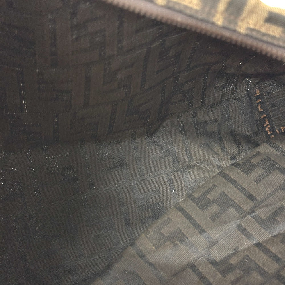 FENDI Pouch Canvas / leather Brown Zucca Pattern