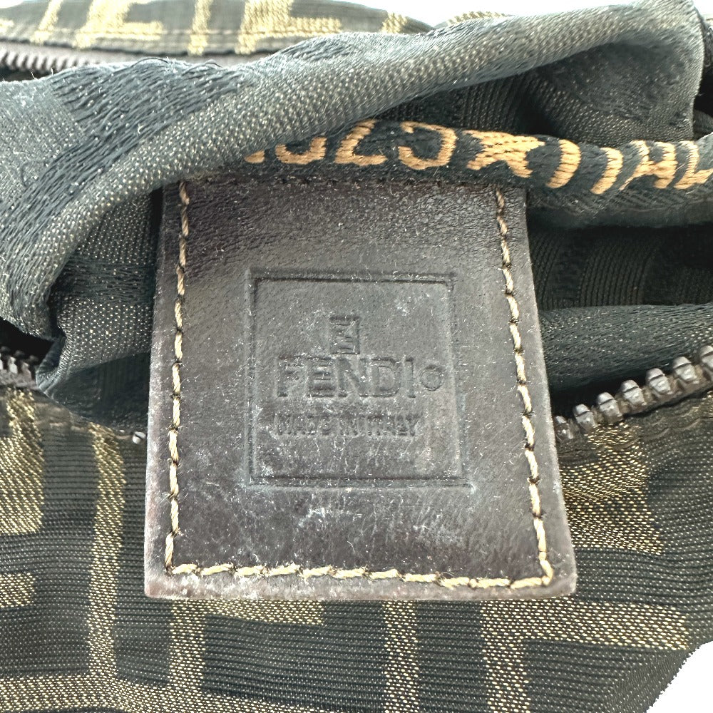 FENDI Pouch Canvas / leather Brown Zucca Pattern