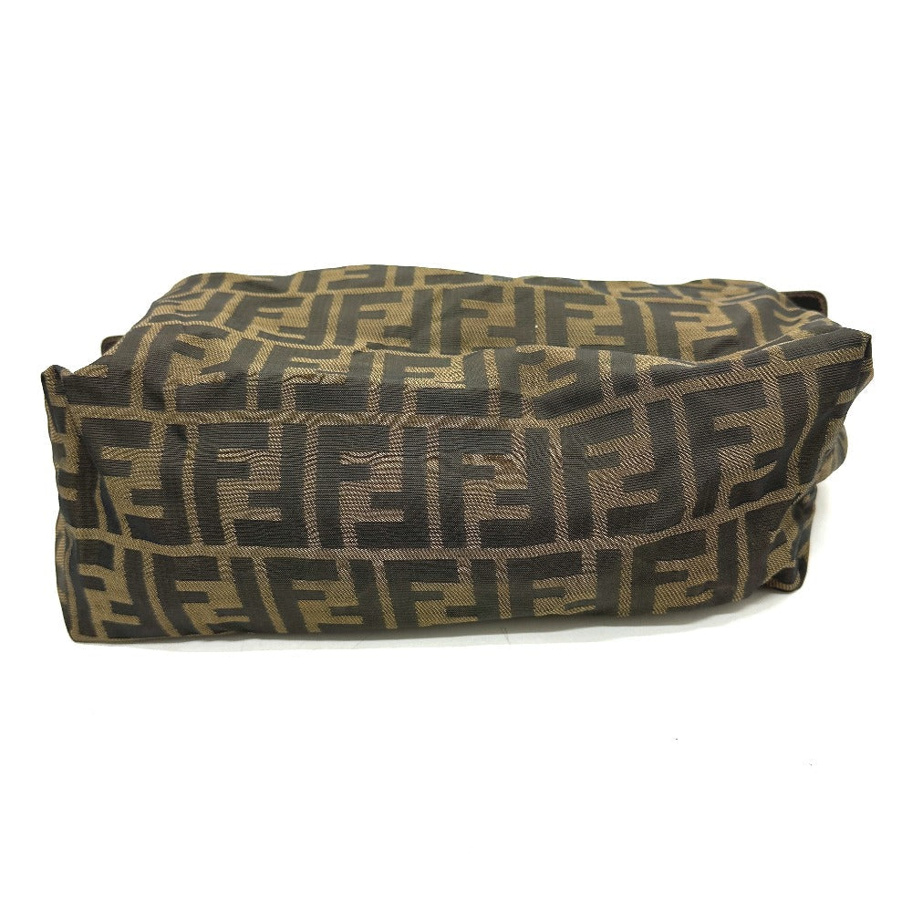 FENDI Pouch Canvas / leather Brown Zucca Pattern