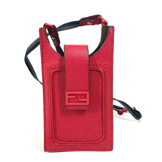 FENDI Shoulder Bag 7AR944 leather Red FF logo phone bag