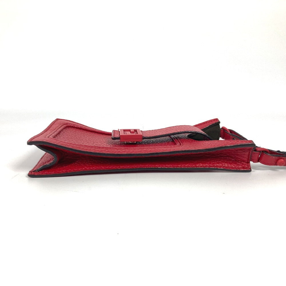 FENDI Shoulder Bag 7AR944 leather Red FF logo phone bag