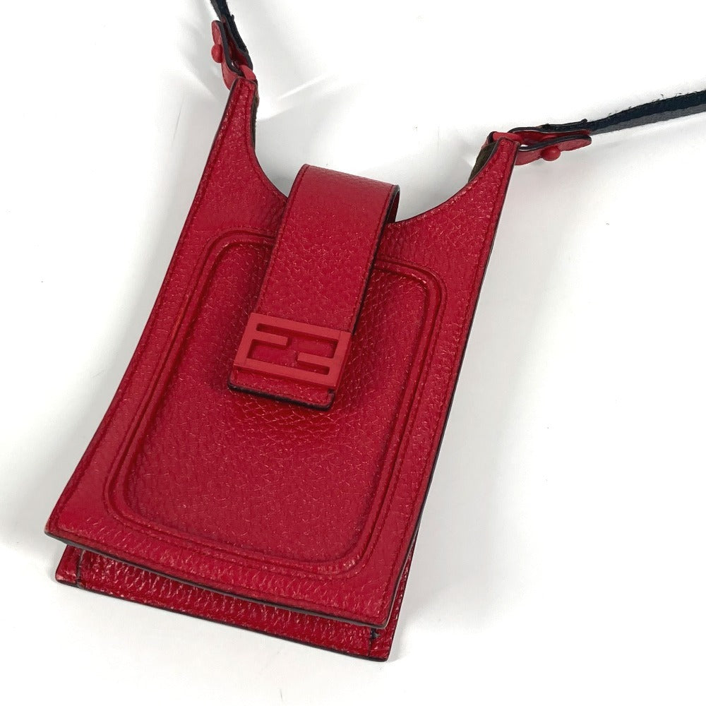 FENDI Shoulder Bag 7AR944 leather Red FF logo phone bag