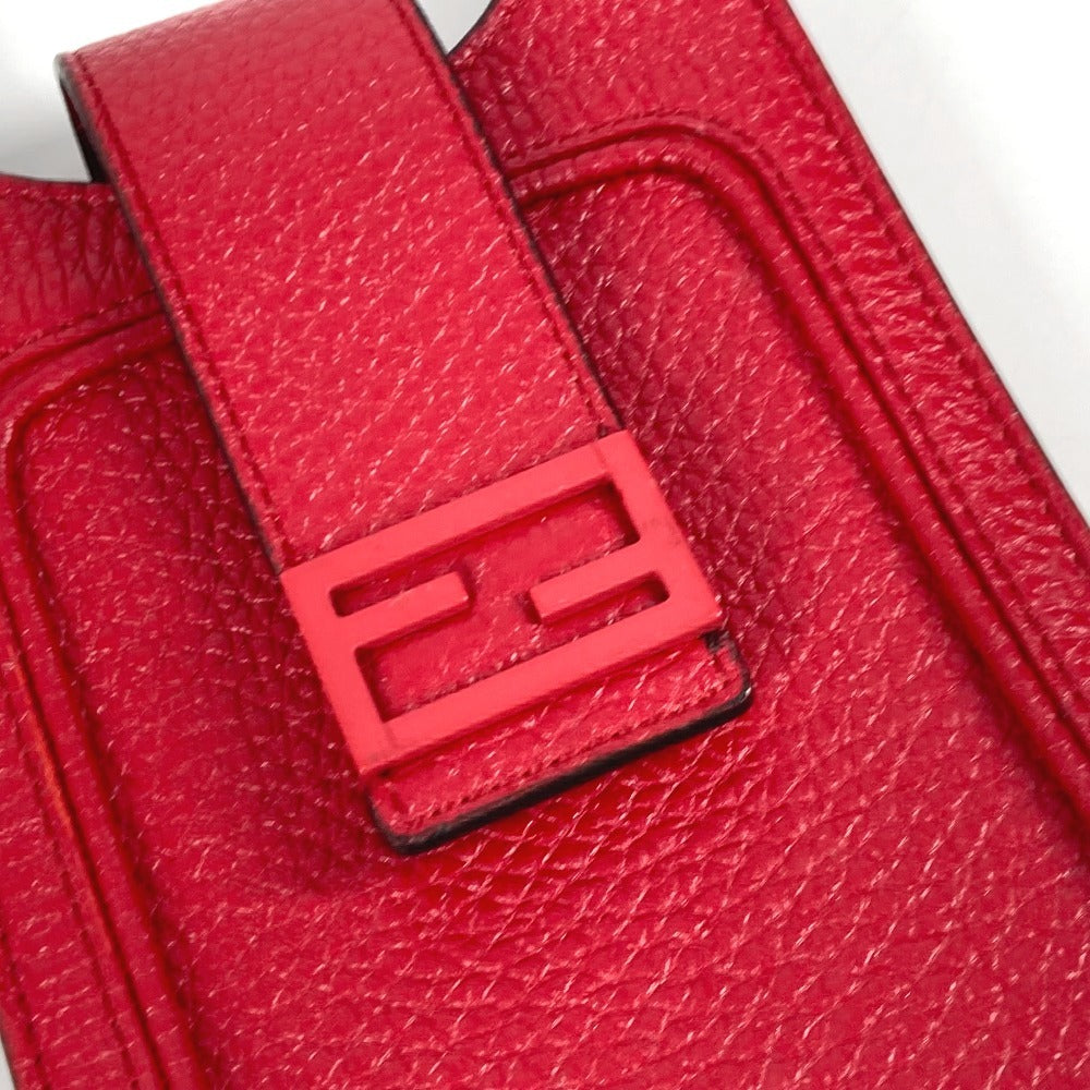 FENDI Shoulder Bag 7AR944 leather Red FF logo phone bag