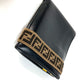 FENDI Folded wallet 7M0266 leather black Zucca rubber belt logo unisex(Unisex) Used Authentic