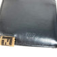 FENDI Folded wallet 7M0266 leather black Zucca rubber belt logo unisex(Unisex) Used Authentic