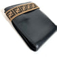 FENDI Folded wallet 7M0266 leather black Zucca rubber belt logo unisex(Unisex) Used Authentic