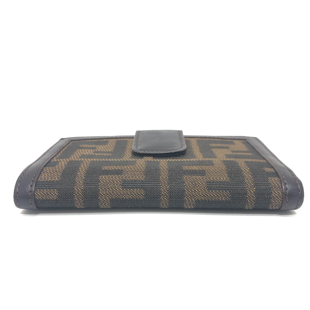 FENDI Folded wallet Leather / canvas Brown Zucca Pattern