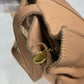 FENDI Tote Bag leather beige vintage Big logo Women Used Authentic