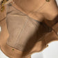 FENDI Tote Bag leather beige vintage Big logo Women Used Authentic
