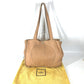 FENDI Tote Bag leather beige vintage Big logo Women Used Authentic