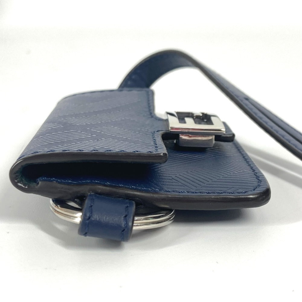 FENDI charm leather Navy Bucket type Bag type Women Used Authentic