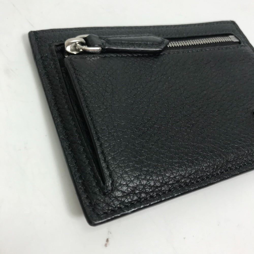 FENDI Coin case 7M0310 leather black Fragment case logo mens Used Authentic
