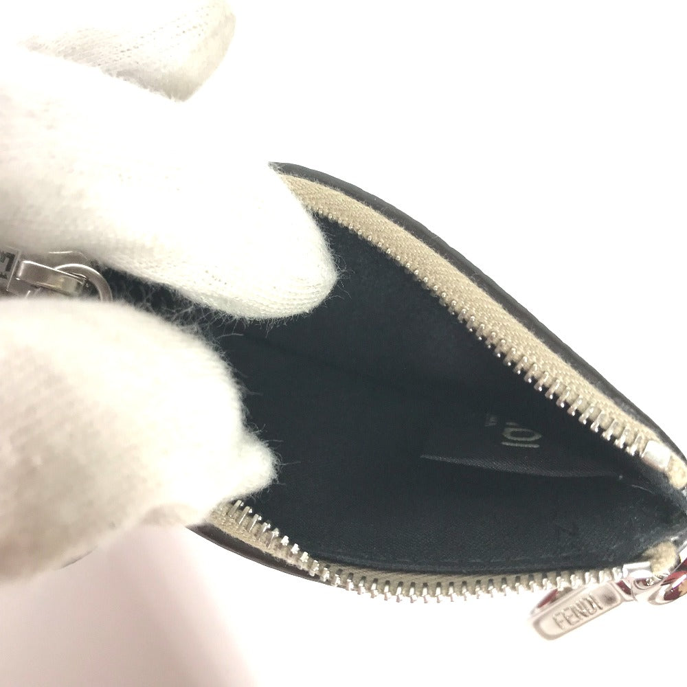 FENDI Coin case 7M0343 leather beige By color logo Women Used Authentic