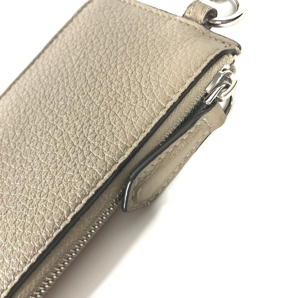 FENDI Coin case 7M0343 leather beige By color logo Women Used Authentic