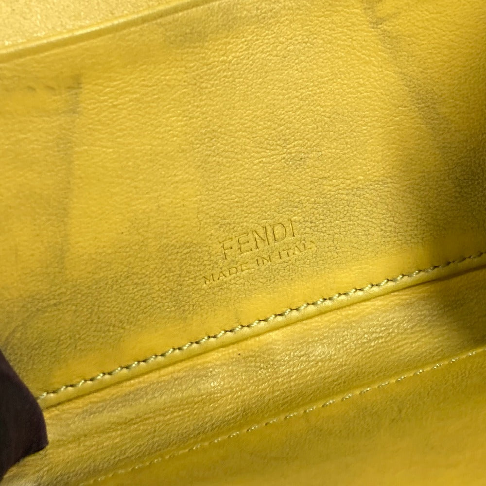 FENDI Coin case 7M0257 leather black logo Zip Around mens Used Authentic