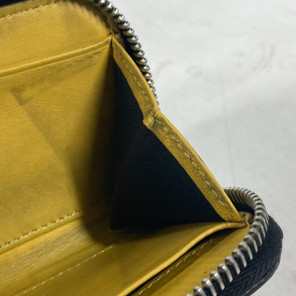 FENDI Coin case 7M0257 leather black logo Zip Around mens Used Authentic
