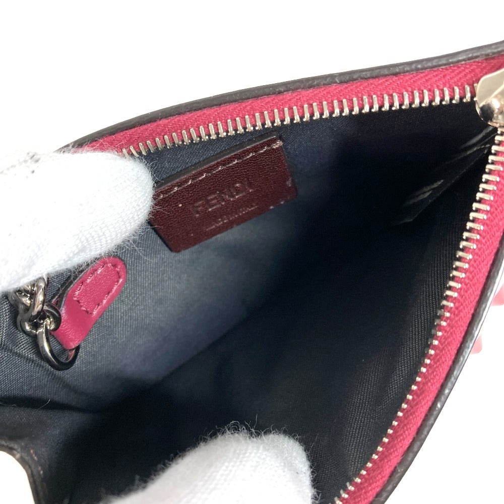 FENDI Coin case 8AP151 leather Red Heart studs Women Used Authentic
