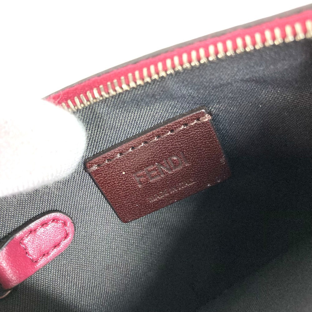 FENDI Coin case 8AP151 leather Red Heart studs Women Used Authentic