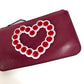 FENDI Coin case 8AP151 leather Red Heart studs Women Used Authentic