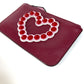 FENDI Coin case 8AP151 leather Red Heart studs Women Used Authentic
