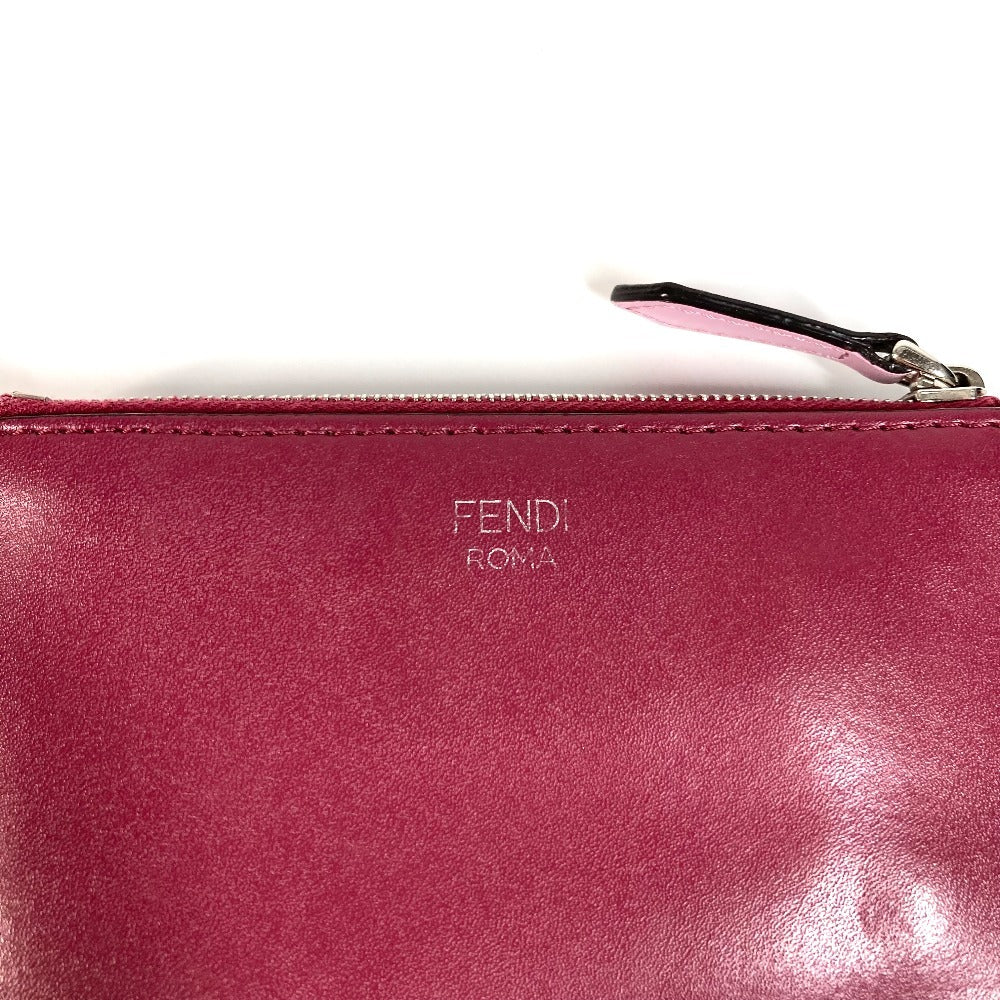 FENDI Coin case 8AP151 leather Red Heart studs Women Used Authentic