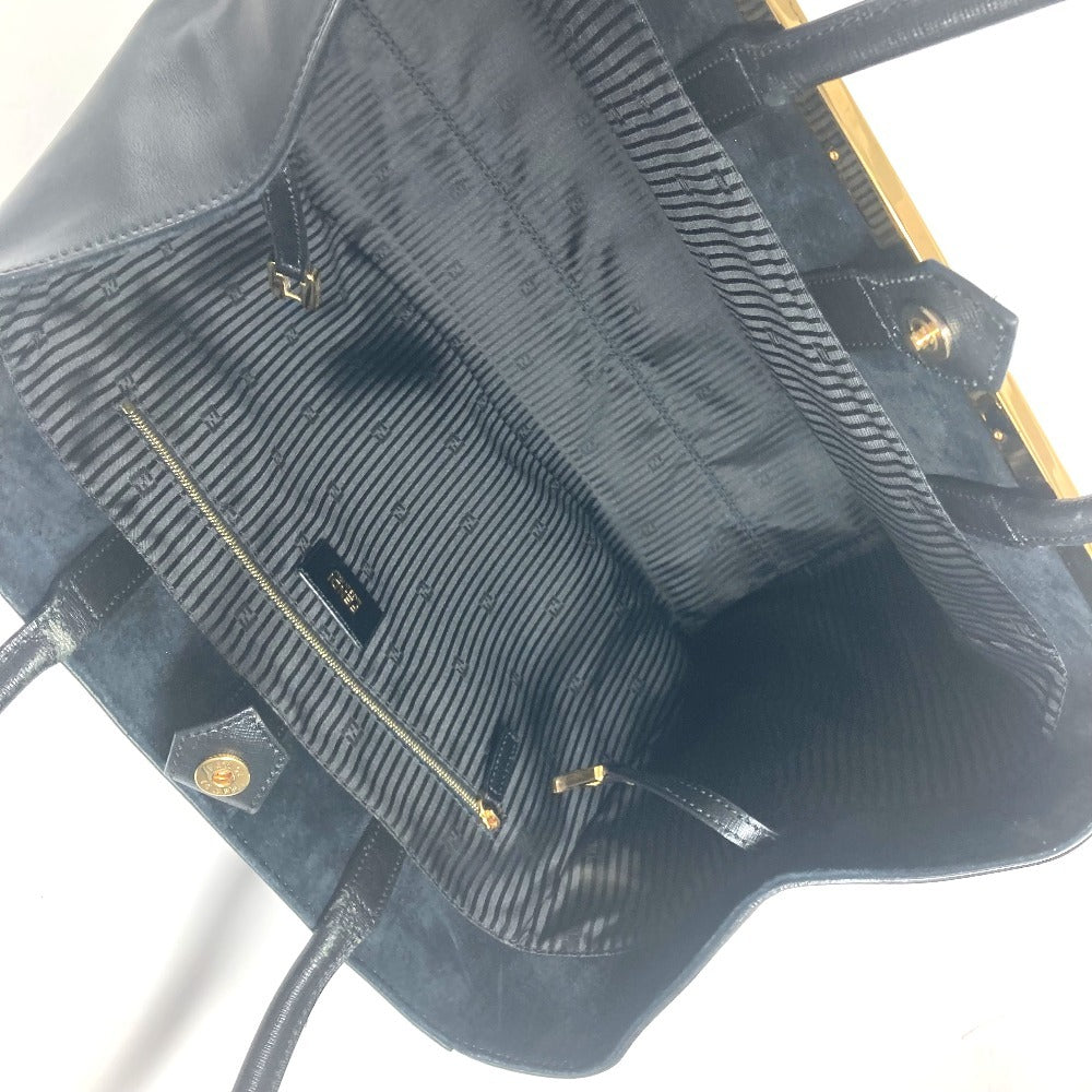 FENDI Tote Bag 8BH251 leather black To joule