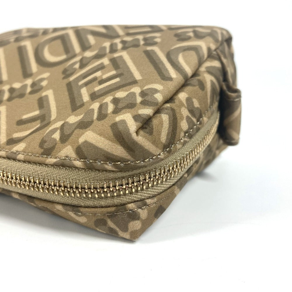 FENDI Pouch 8N0179 Nylon beige SKIMS collaboration logo Women Used Authentic