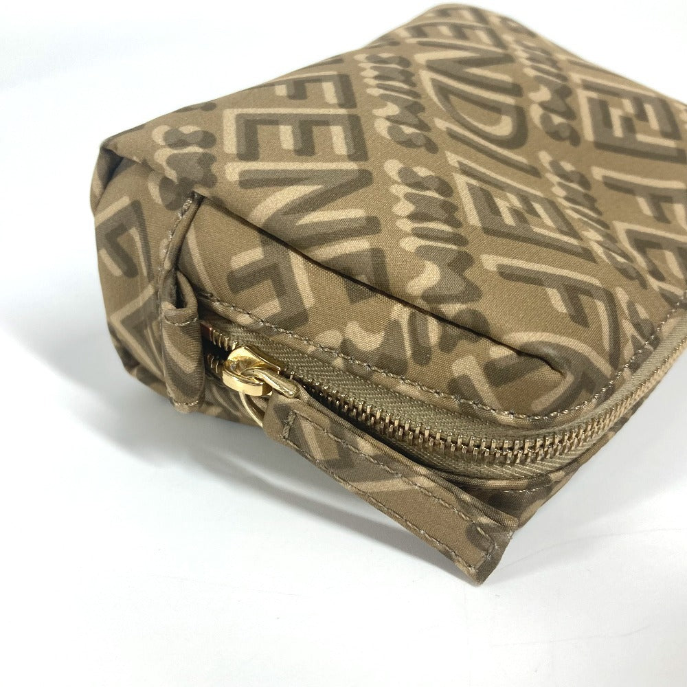 FENDI Pouch 8N0179 Nylon beige SKIMS collaboration logo Women Used Authentic
