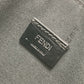 FENDI Clutch bag Leather, Fur black studded pouch Karl Lagerfeld Carlito