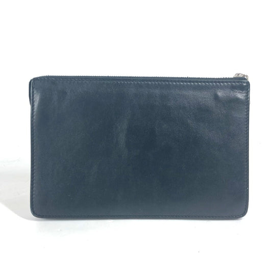 FENDI Clutch bag 7VA350 leather black Monster Bugs mens Used Authentic