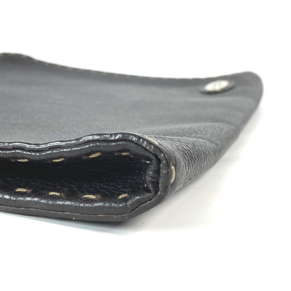 FENDI Clutch bag leather Dark brown bag pouch Celeria mens Used Authentic