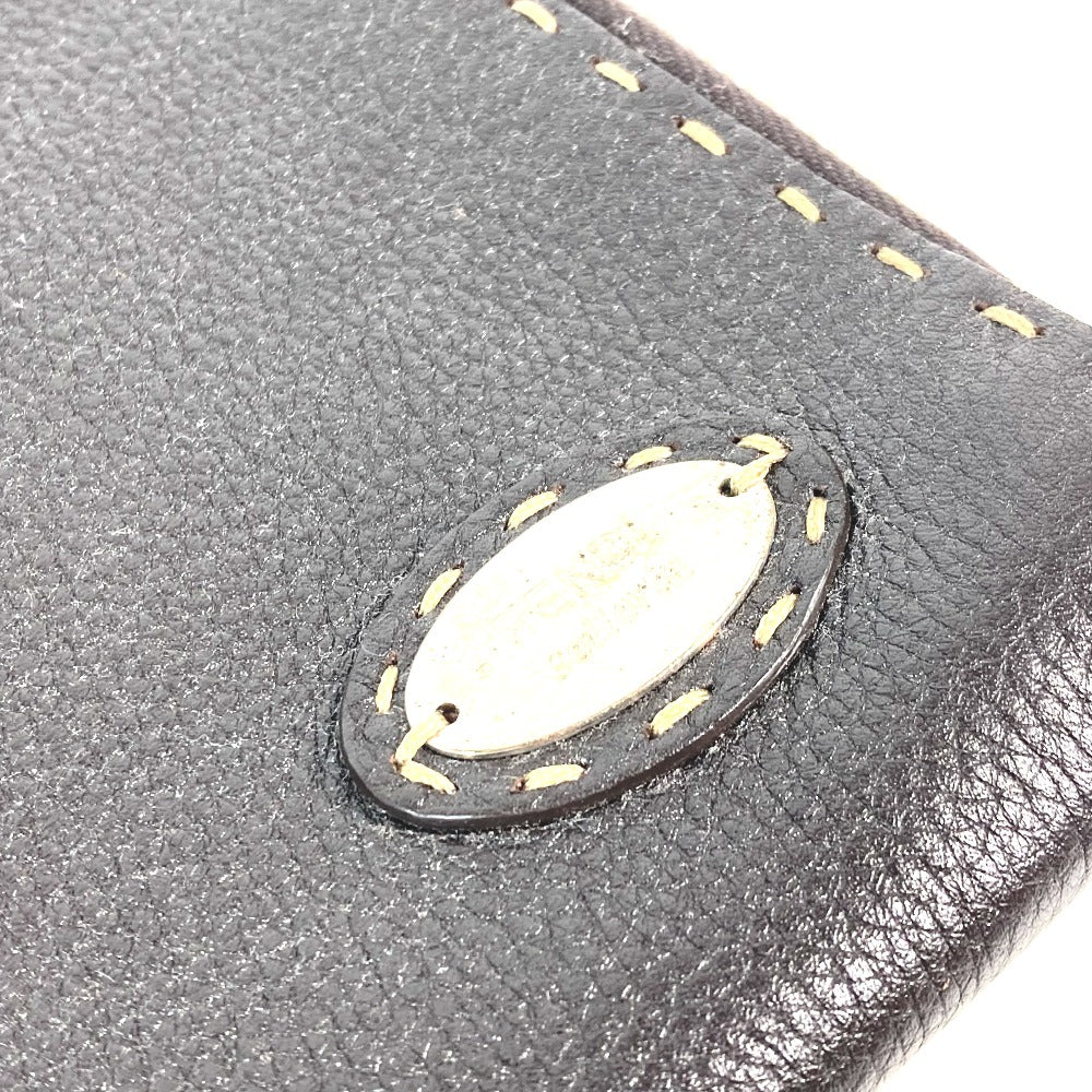 FENDI Clutch bag leather Dark brown bag pouch Celeria mens Used Authentic