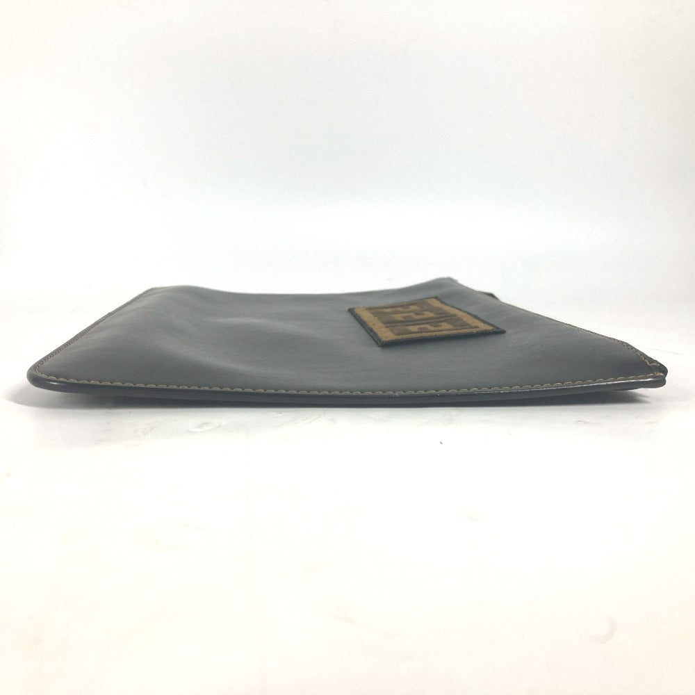 FENDI Clutch bag 7N0078 leather black Pouch Zucca logo mens Used Authentic