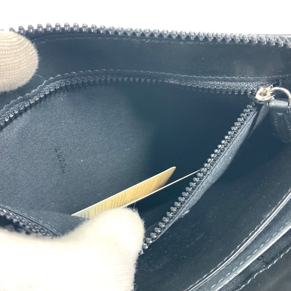 FENDI Clutch bag 7VA350 leather black Zucca logo
