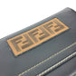 FENDI Clutch bag 7VA350 leather black Zucca logo