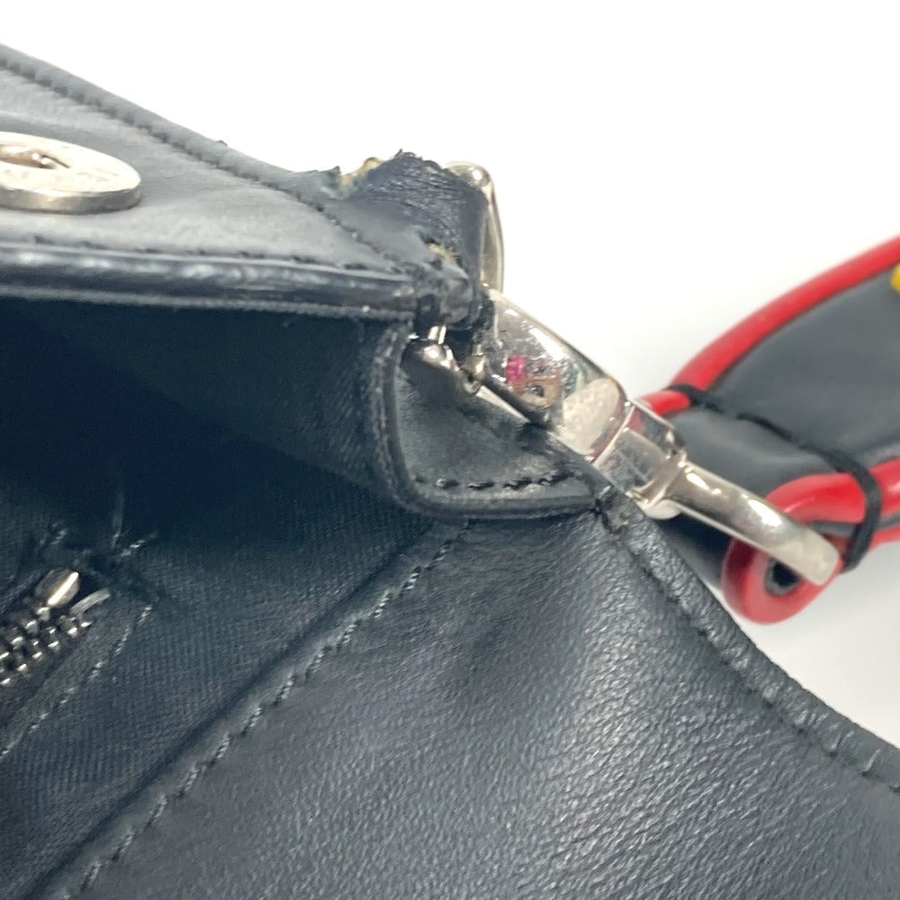 FENDI Clutch bag leather black logo LOVE unisex(Unisex) Used Authentic