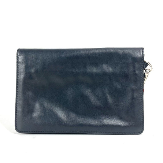 FENDI Clutch bag leather black logo LOVE unisex(Unisex) Used Authentic