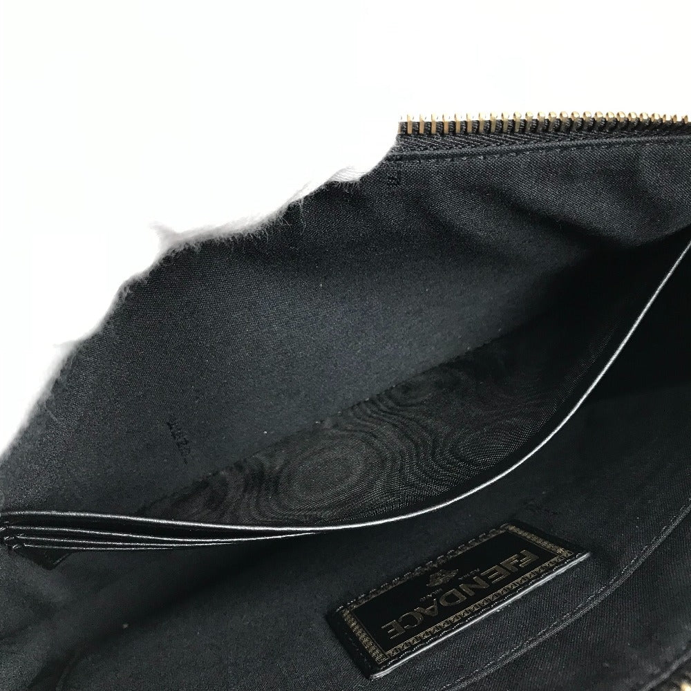 FENDI Clutch bag leather black Versace VERSACE collaboration FENDACE logo FENDACE Women(Unisex) Used Authentic