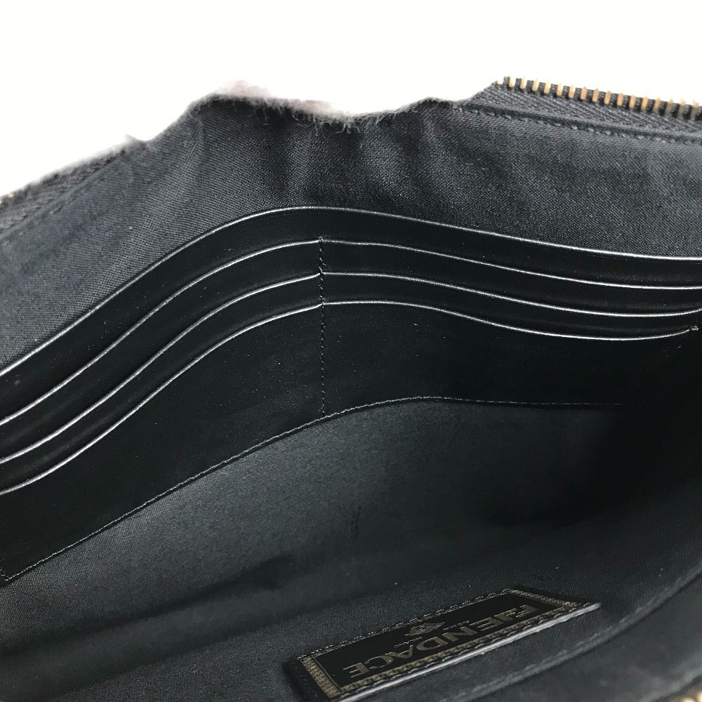 FENDI Clutch bag leather black Versace VERSACE collaboration FENDACE logo FENDACE Women(Unisex) Used Authentic