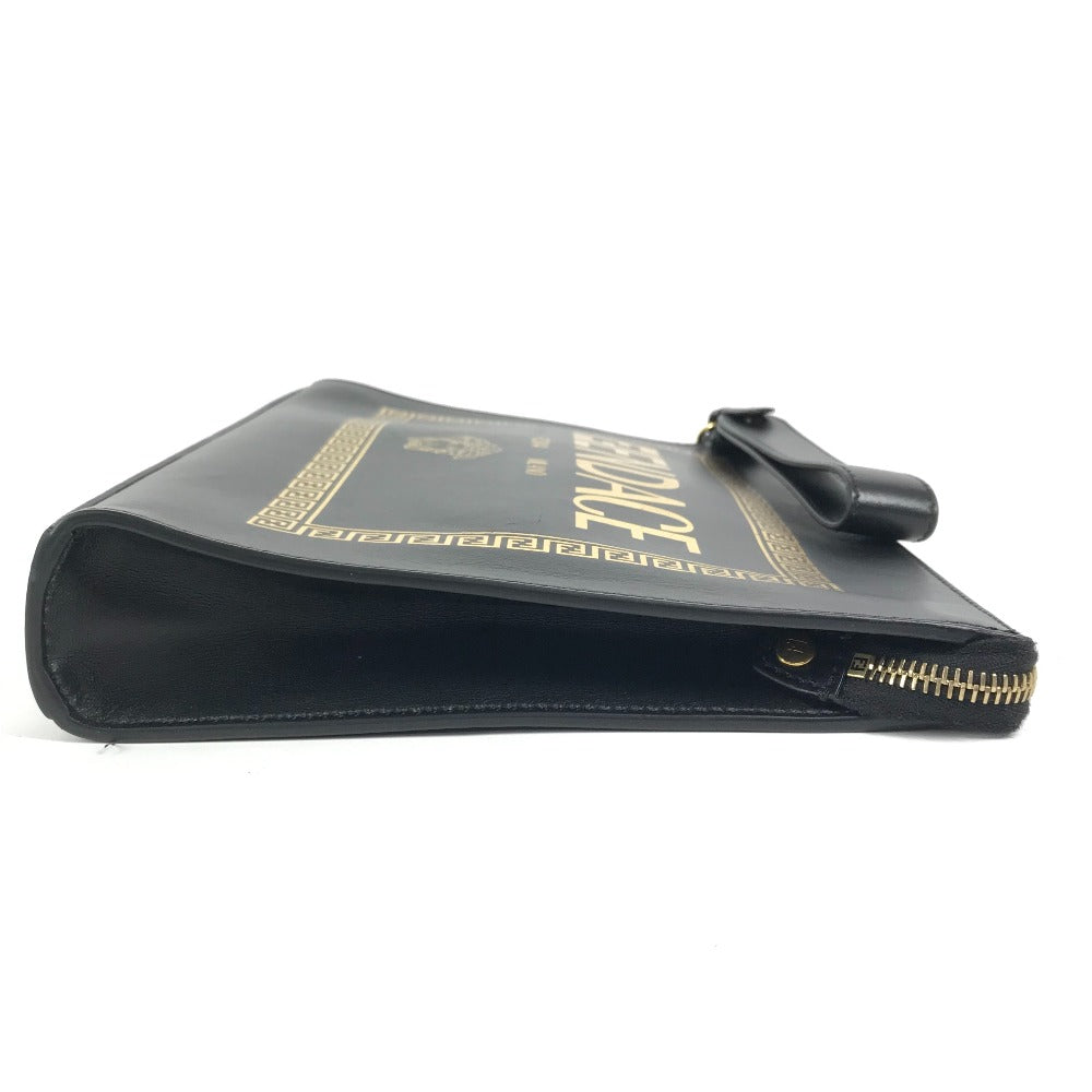 FENDI Clutch bag leather black Versace VERSACE collaboration FENDACE logo FENDACE Women(Unisex) Used Authentic