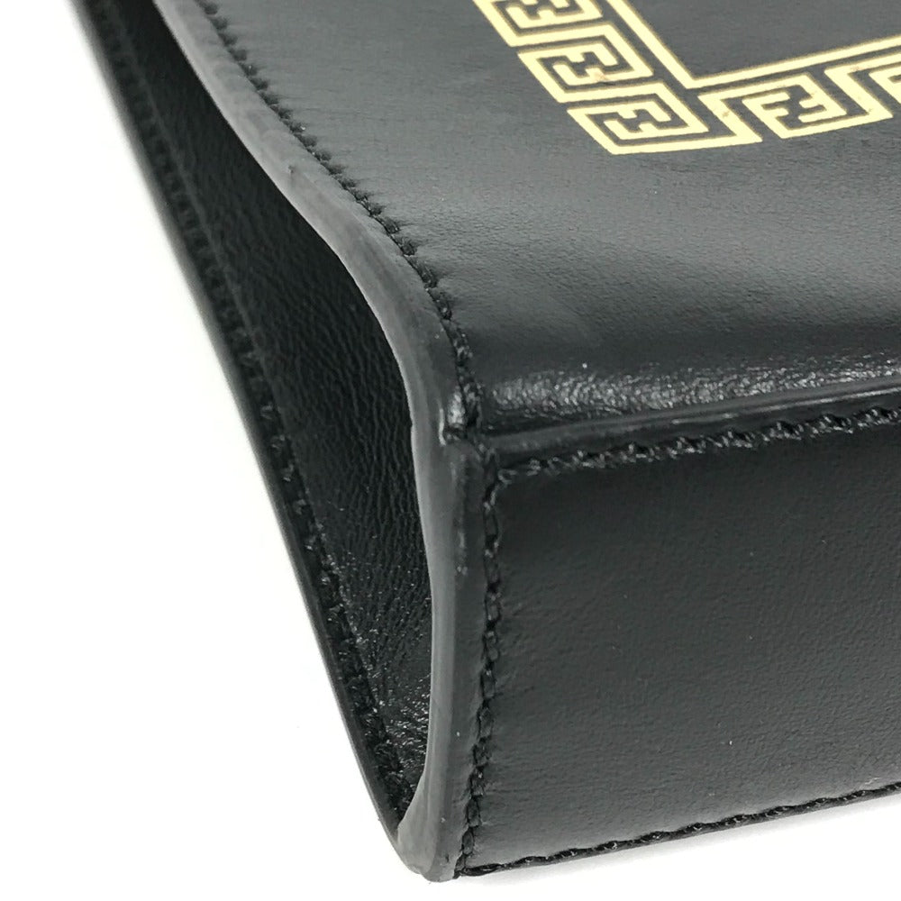 FENDI Clutch bag leather black Versace VERSACE collaboration FENDACE logo FENDACE Women(Unisex) Used Authentic
