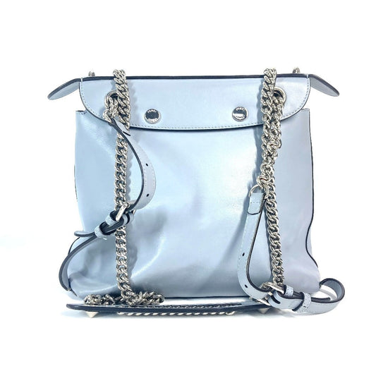 FENDI Backpack 8BZ042 leather blue to school Women Used Authentic