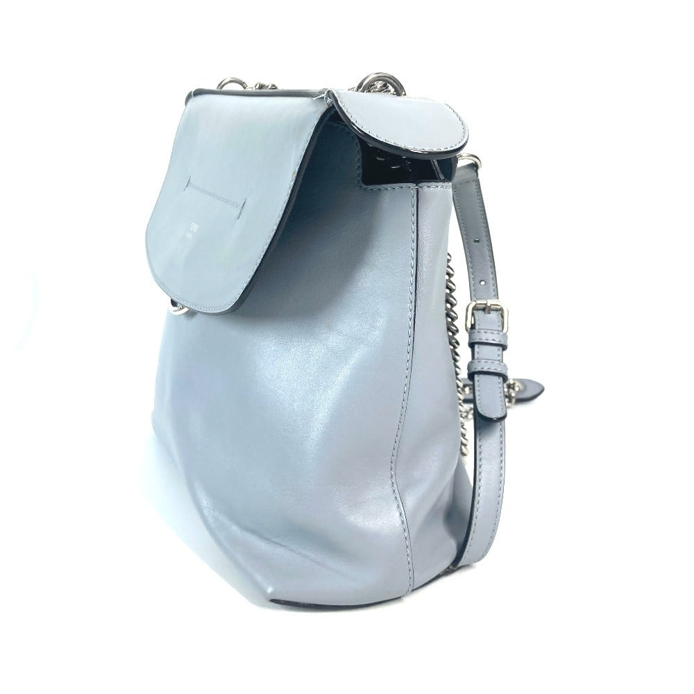 FENDI Backpack 8BZ042 leather blue to school Women Used Authentic