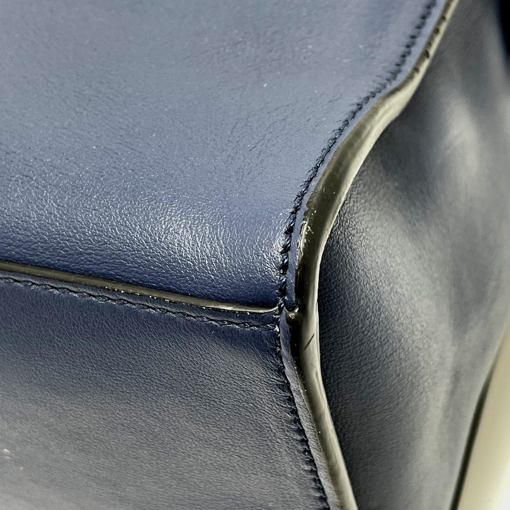 FENDI Business bag 7VA400 leather Navy 2 type handle Briefcase mens Used Authentic