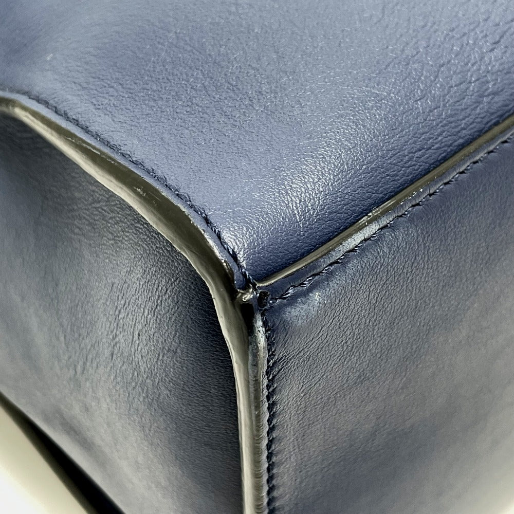 FENDI Business bag 7VA400 leather Navy 2 type handle Briefcase mens Used Authentic